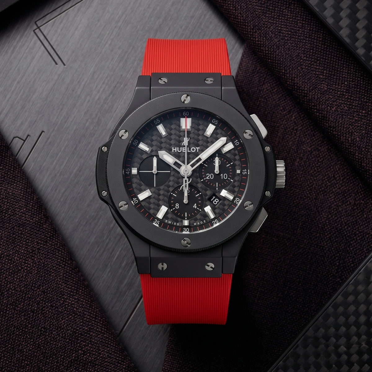Bracelet en caoutchouc pour Hublot Big Bang 44 mm - Rouge