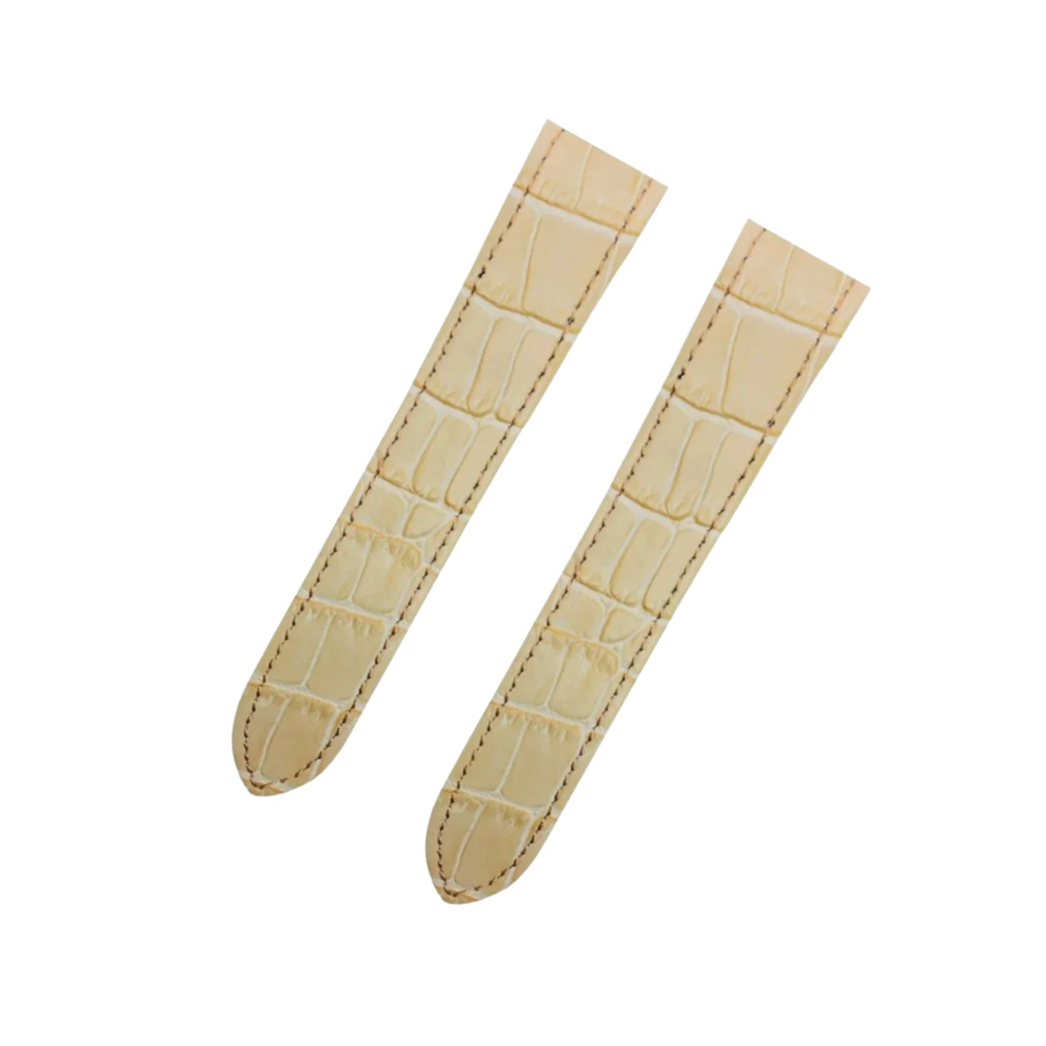 Leather Strap - For Cartier Santos 100 - Beige - Helvetus