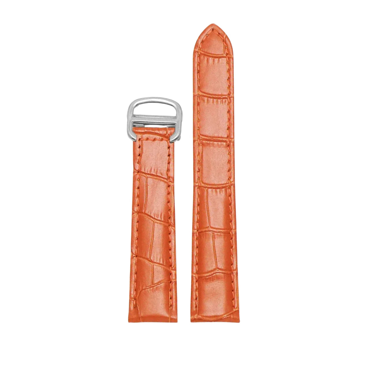 Bracelet De Montre En Cuir Grain Alligator 22mm Pour PANERAI 47mm - Orange/Rouge