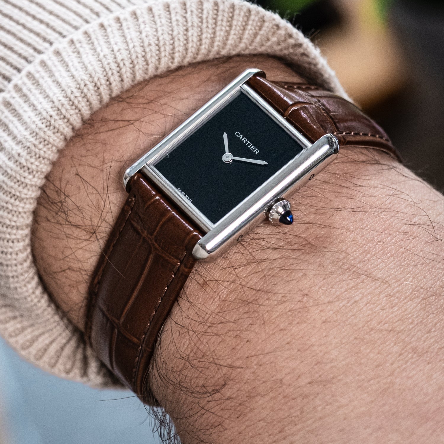 Leather Strap for Cartier Tank / Tank Solo / Tank Must – Brown - Helvetus