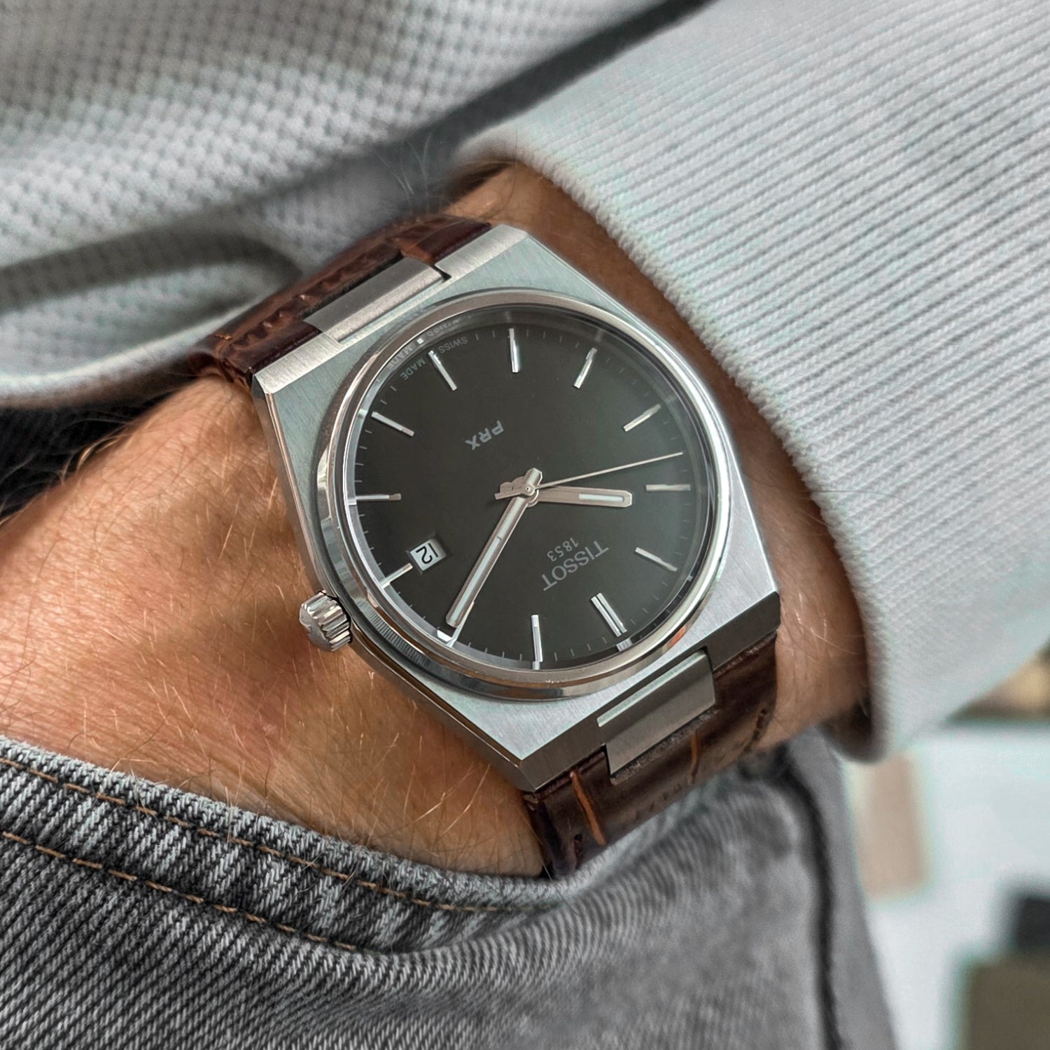 Leather Strap for Tissot PRX - Classic Brown - Helvetus