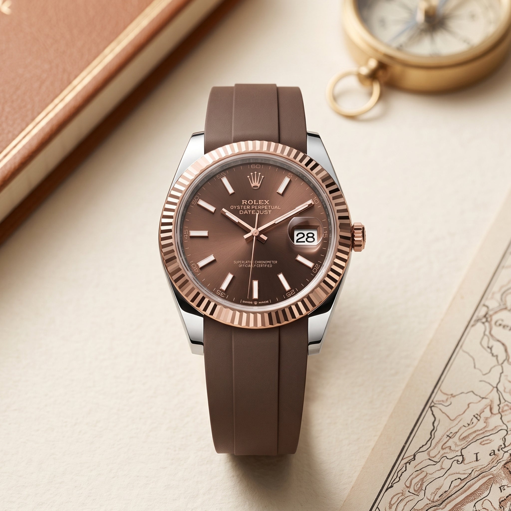 Bracelet déployant pour Rolex Datejust 41 mm - Marron