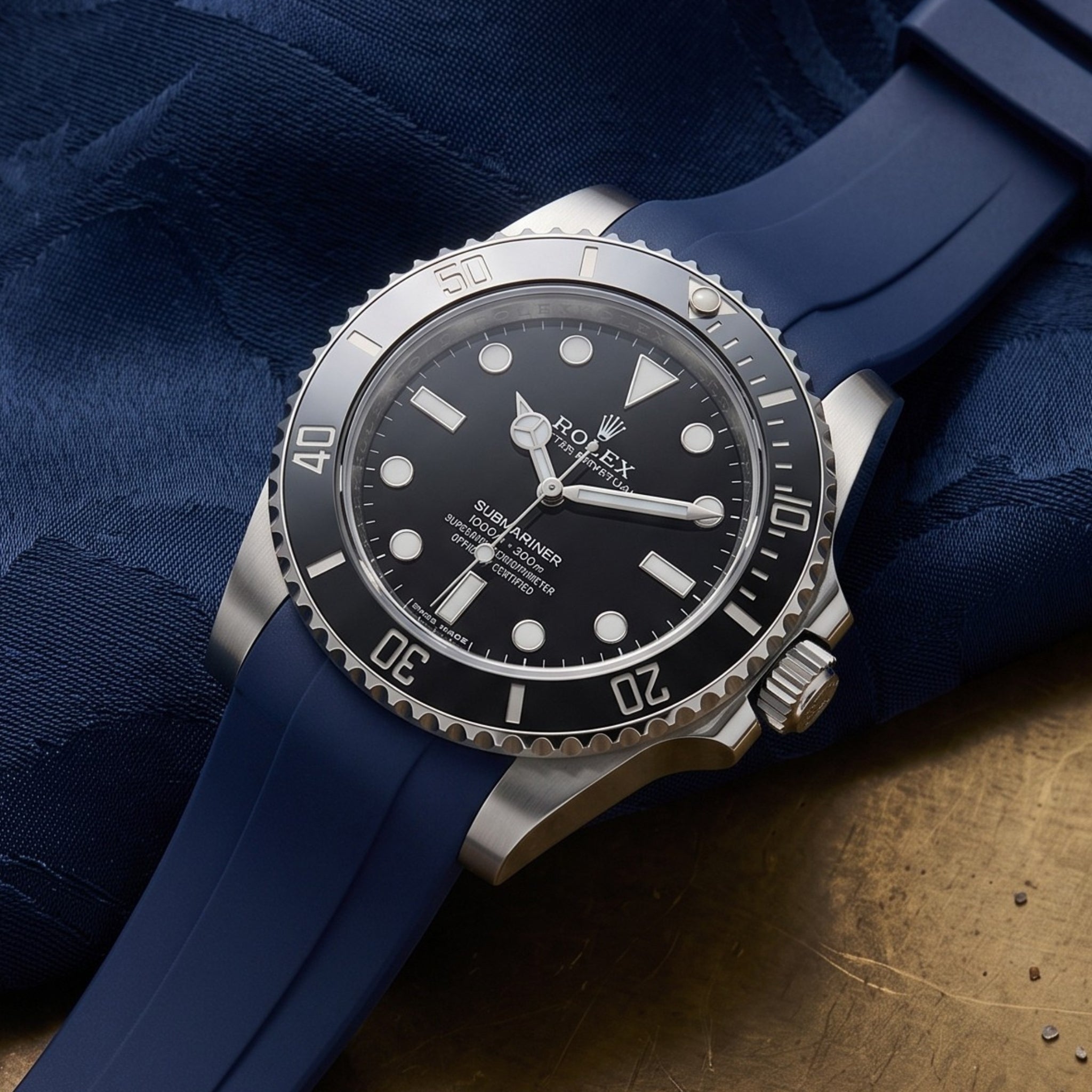 Bracelet en caoutchouc pour Rolex Submariner - Bleu marine