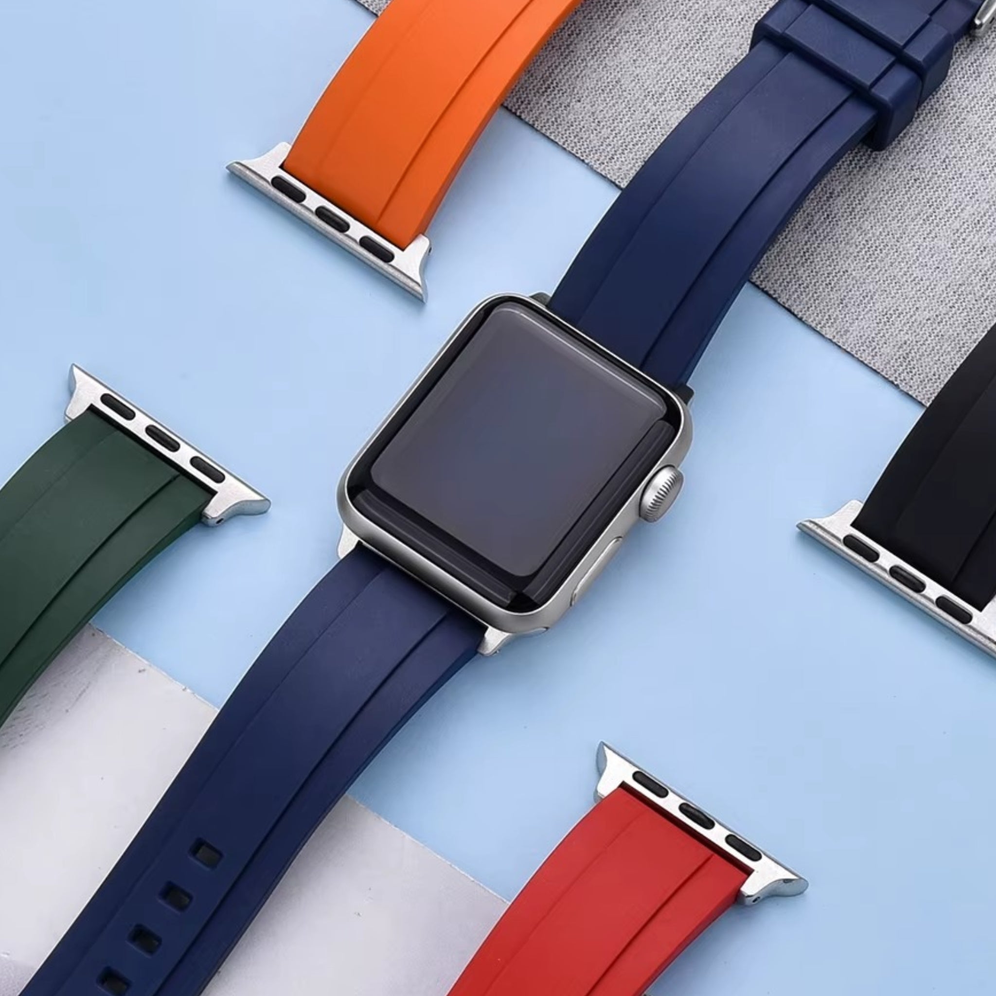 Rubber Strap - For all Apple Watch Models - Black - Helvetus