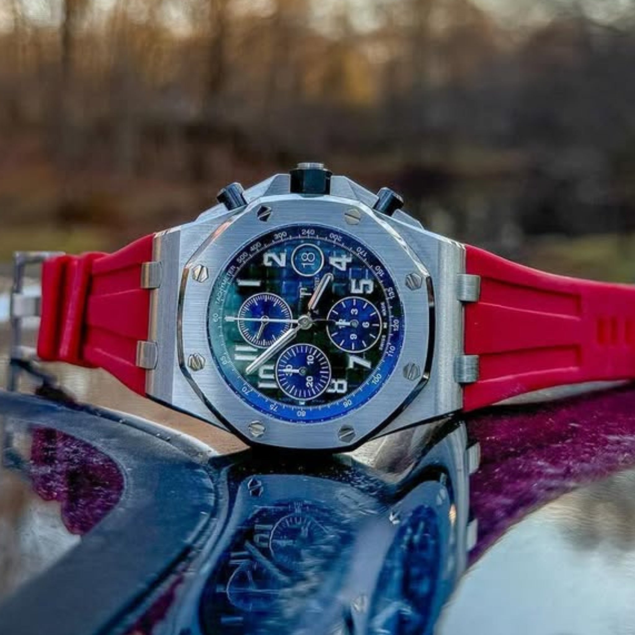 Rubber Strap - For all Audemars Piguet Offshore 42mm - Red - Helvetus
