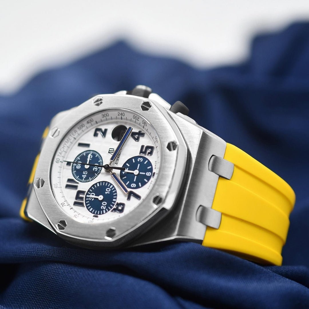 Rubber Strap - For all Audemars Piguet Offshore 42mm - Yellow - Helvetus