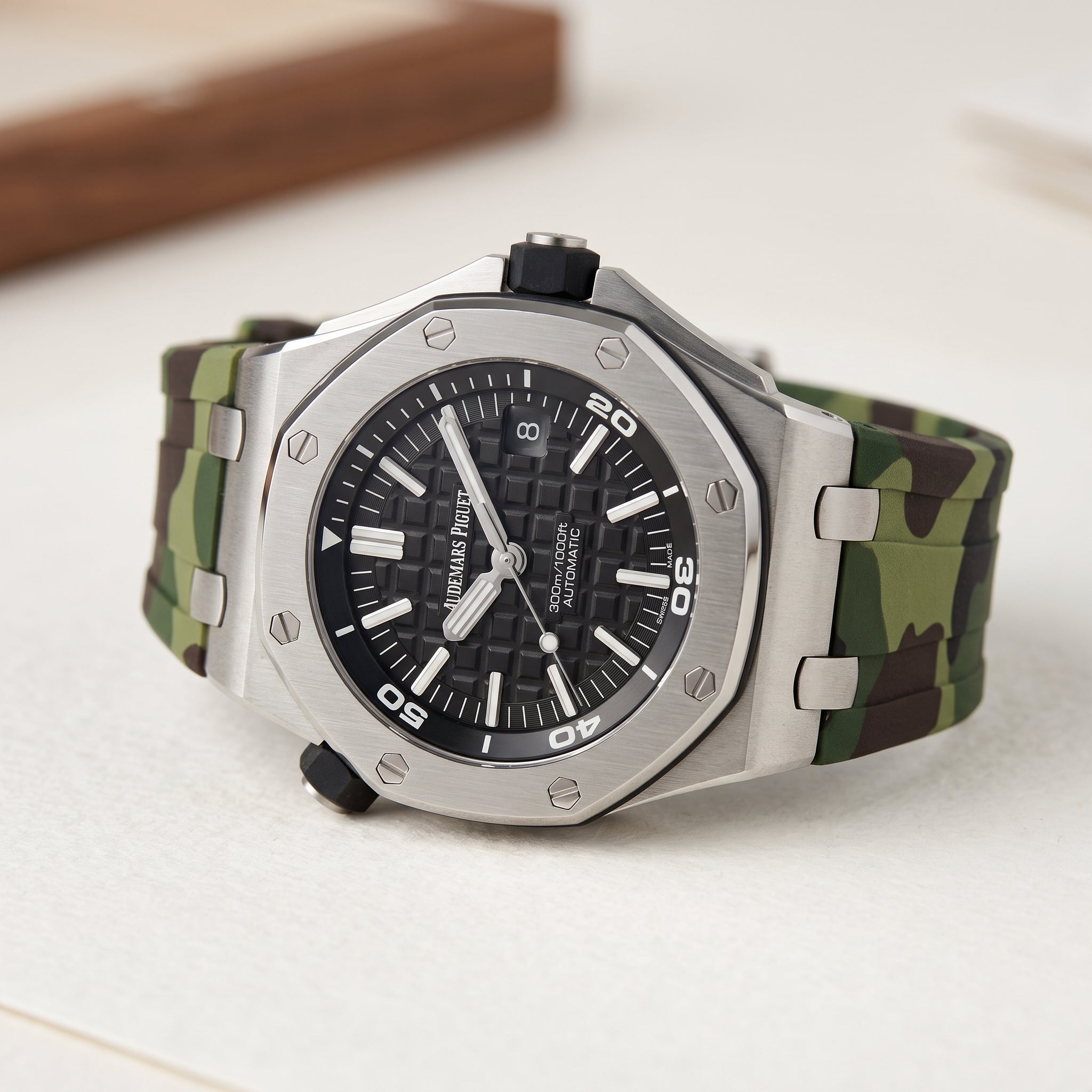 Rubber Strap - For all Audemars Piguet Offshore Diver - Military Camo - Helvetus