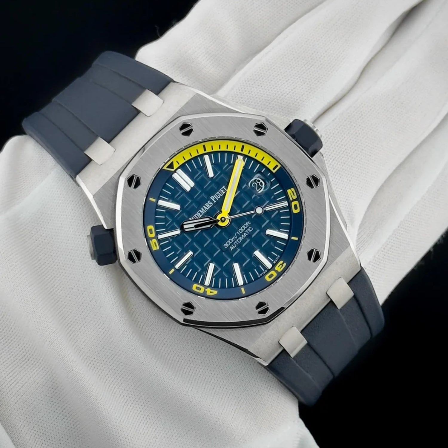 Rubber Strap - For all Audemars Piguet Offshore Diver - Navy Blue - Helvetus