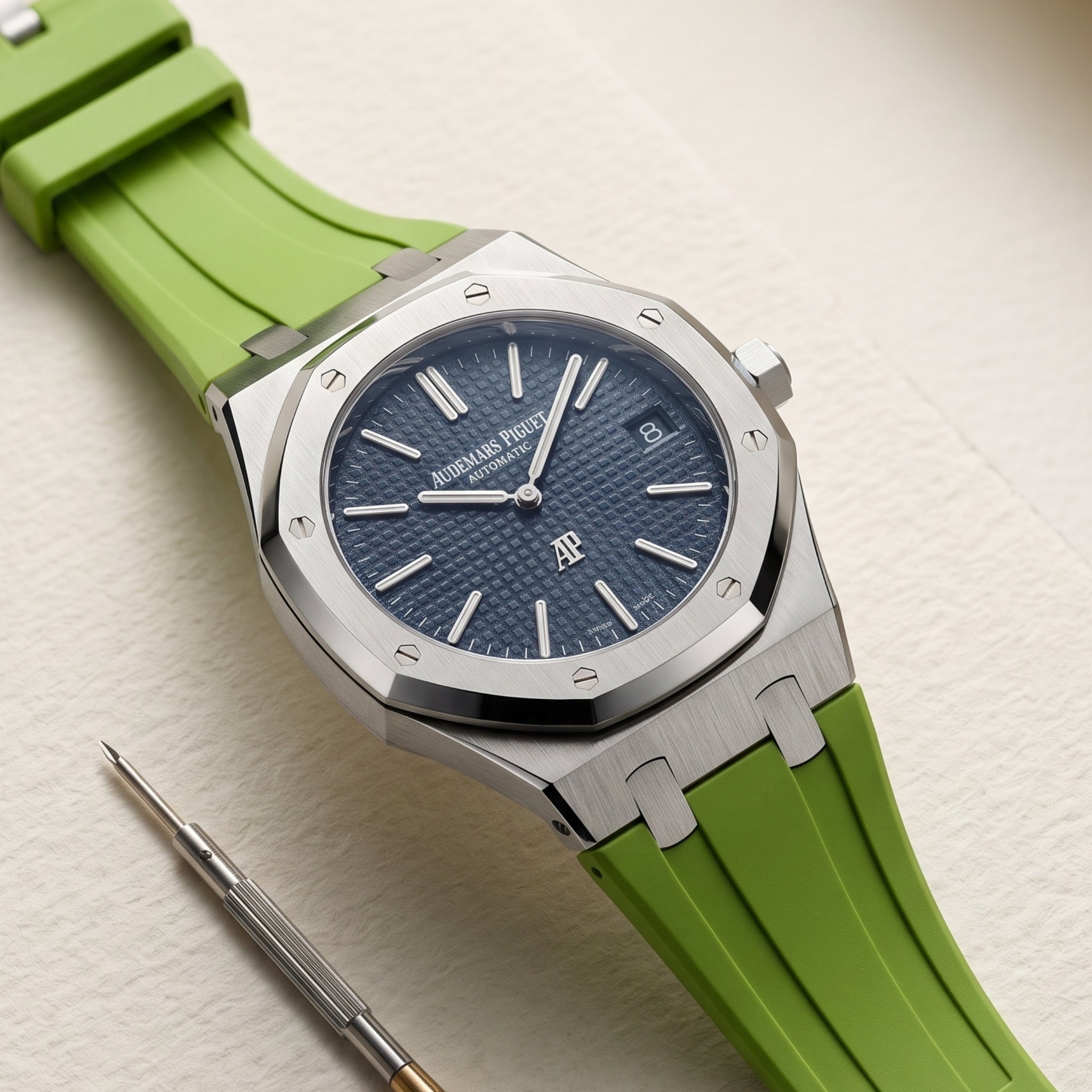 Rubber Strap - For all Audemars Piguet Royal Oak 39mm - Lime Green - Helvetus