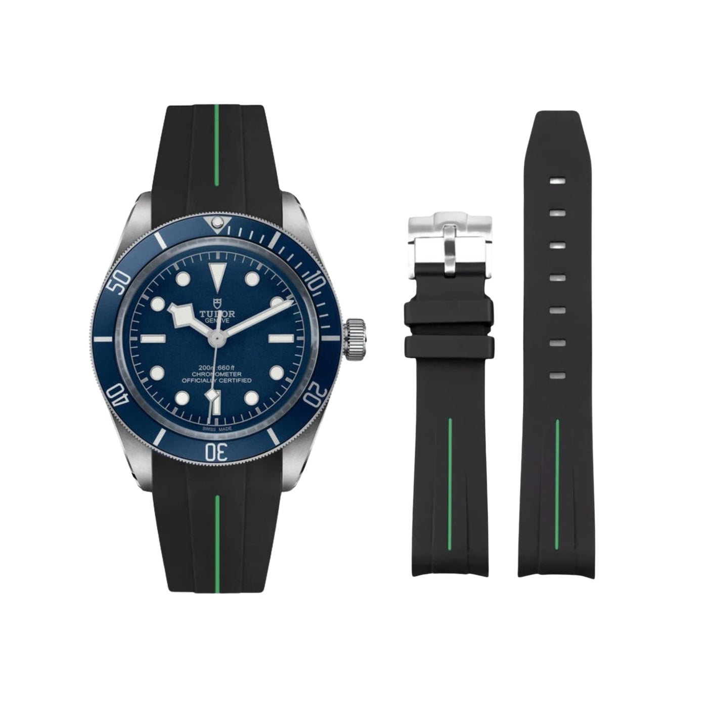 Bracelet en caoutchouc noir/blanc pour Rolex Daytona – Contraste net