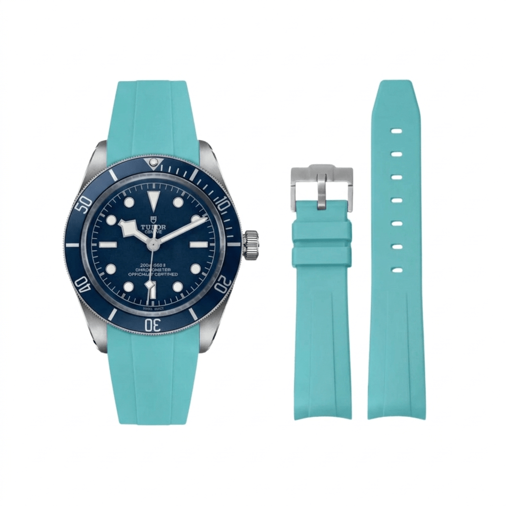 Rubber Strap - For all Tudor Black Bay Models - Turquoise - Helvetus