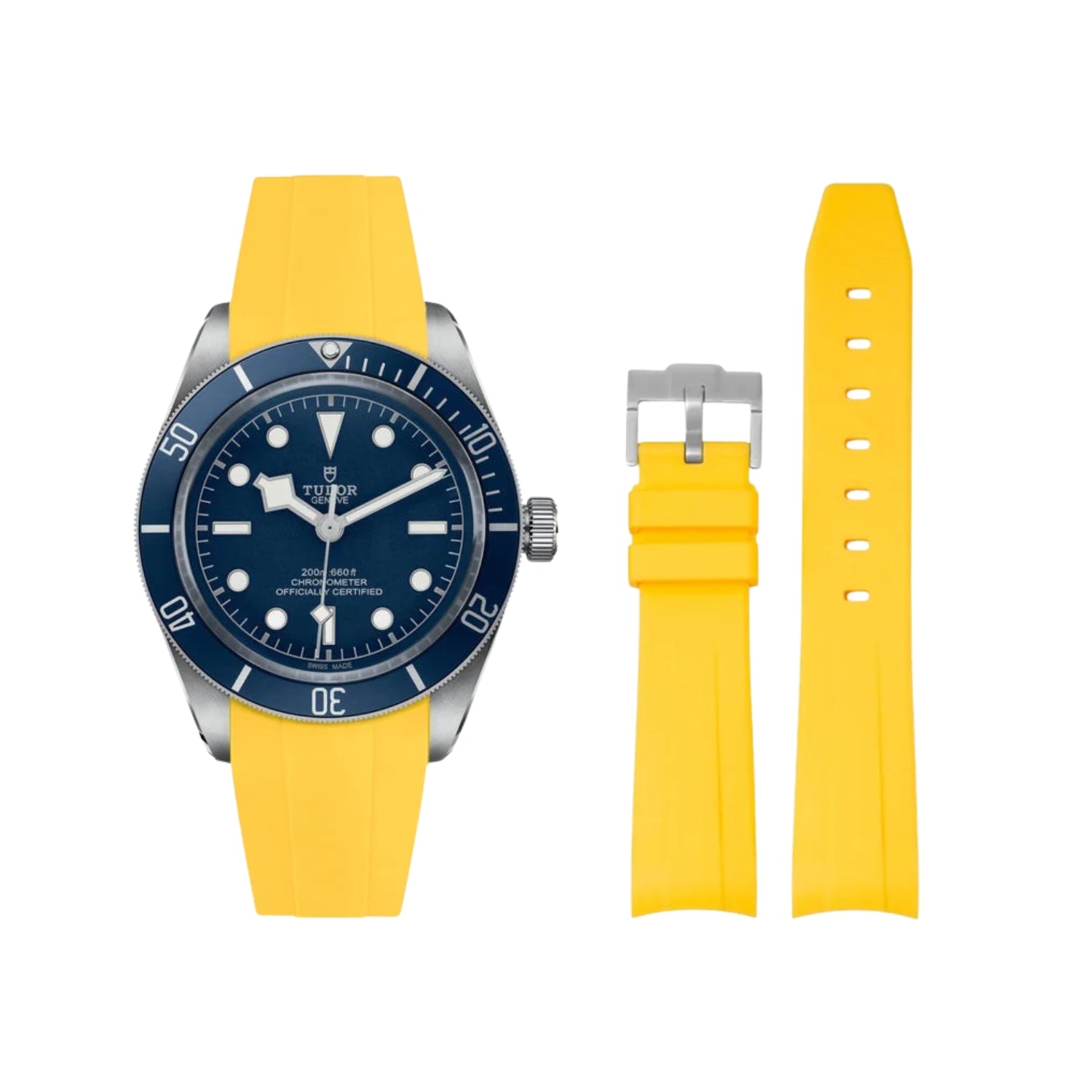 Rubber Strap - For all Tudor Black Bay Models - Yellow - Helvetus
