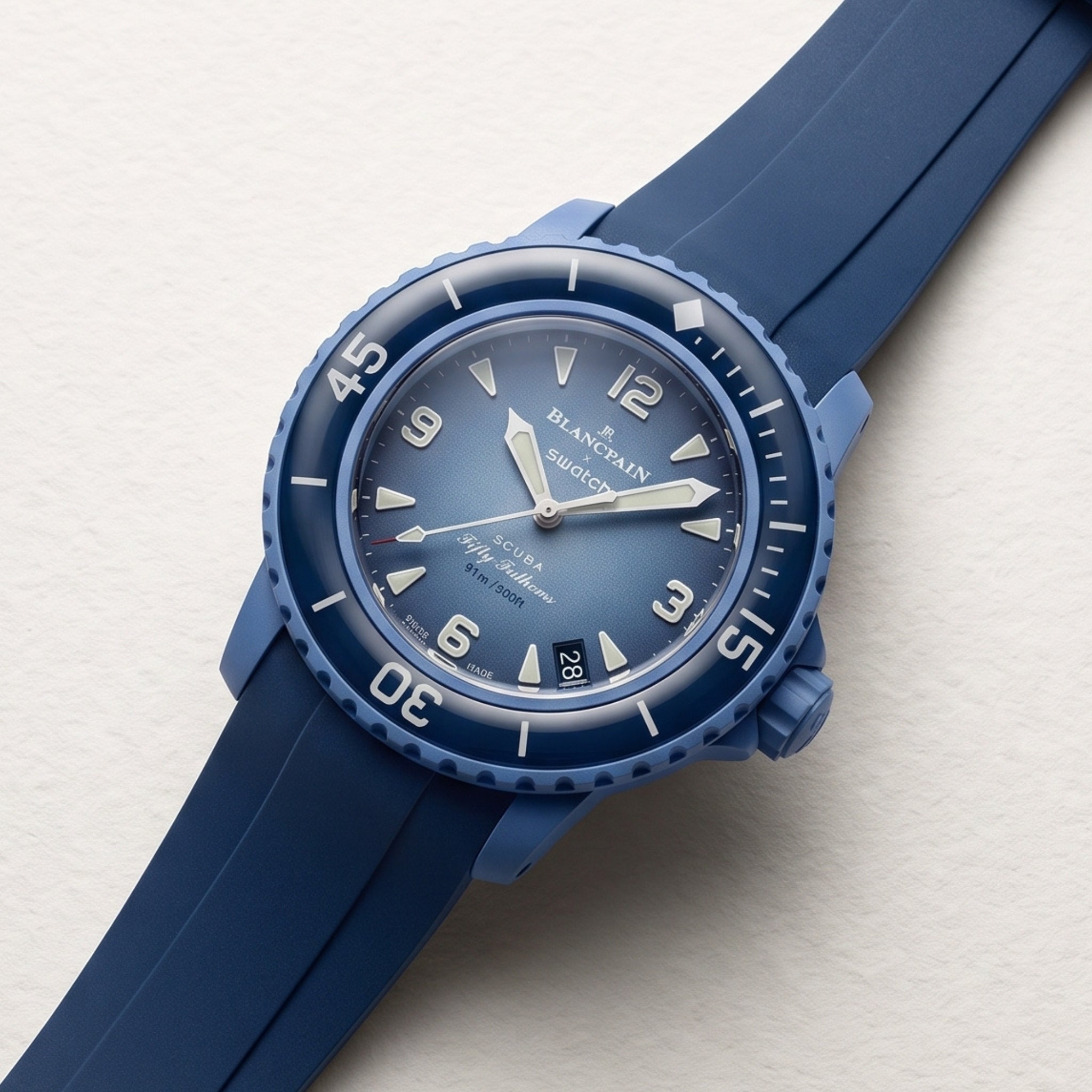 Rubber Strap - For Blancpain X Swatch - Atlantic Ocean - Helvetus