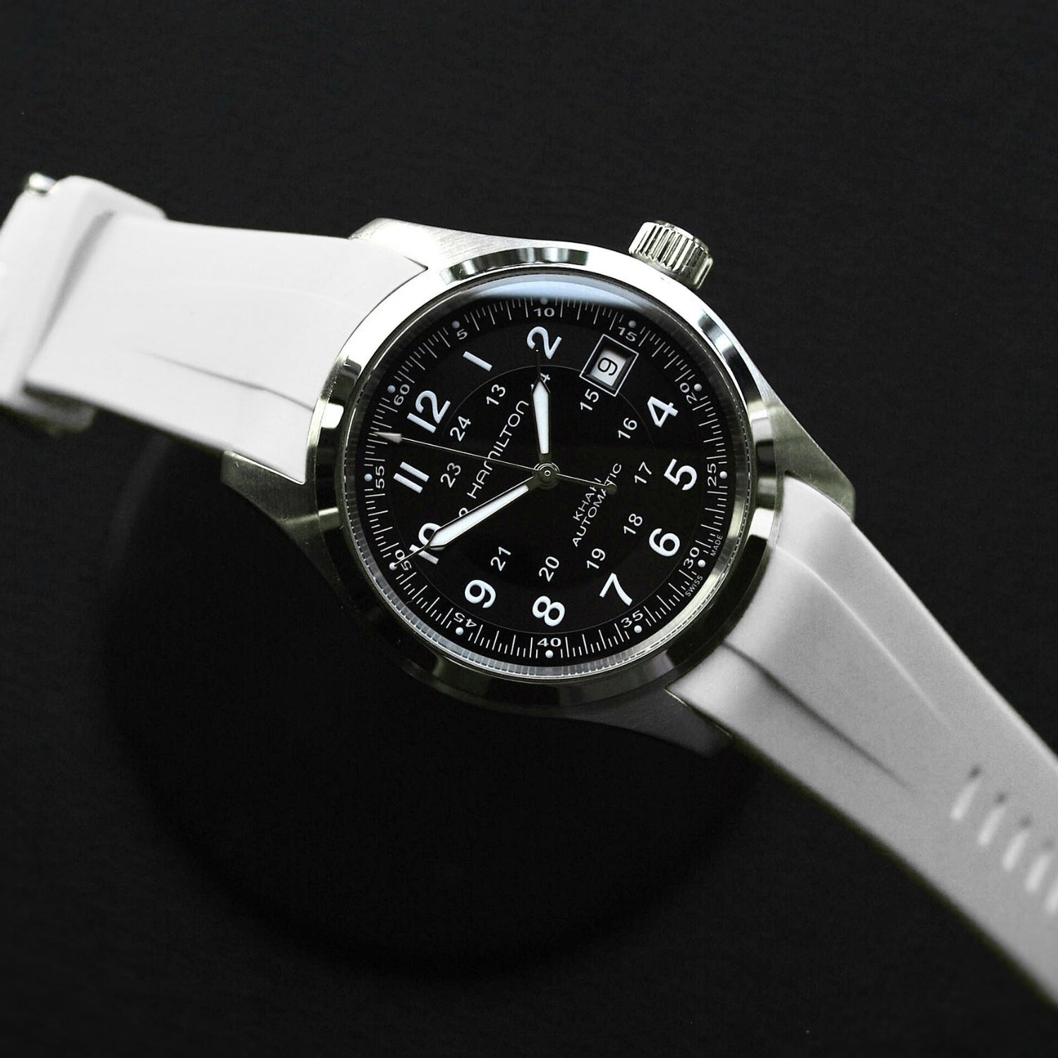 Rubber Strap – For Hamilton Khaki Field (38mm/40mm/42mm) - White - Helvetus