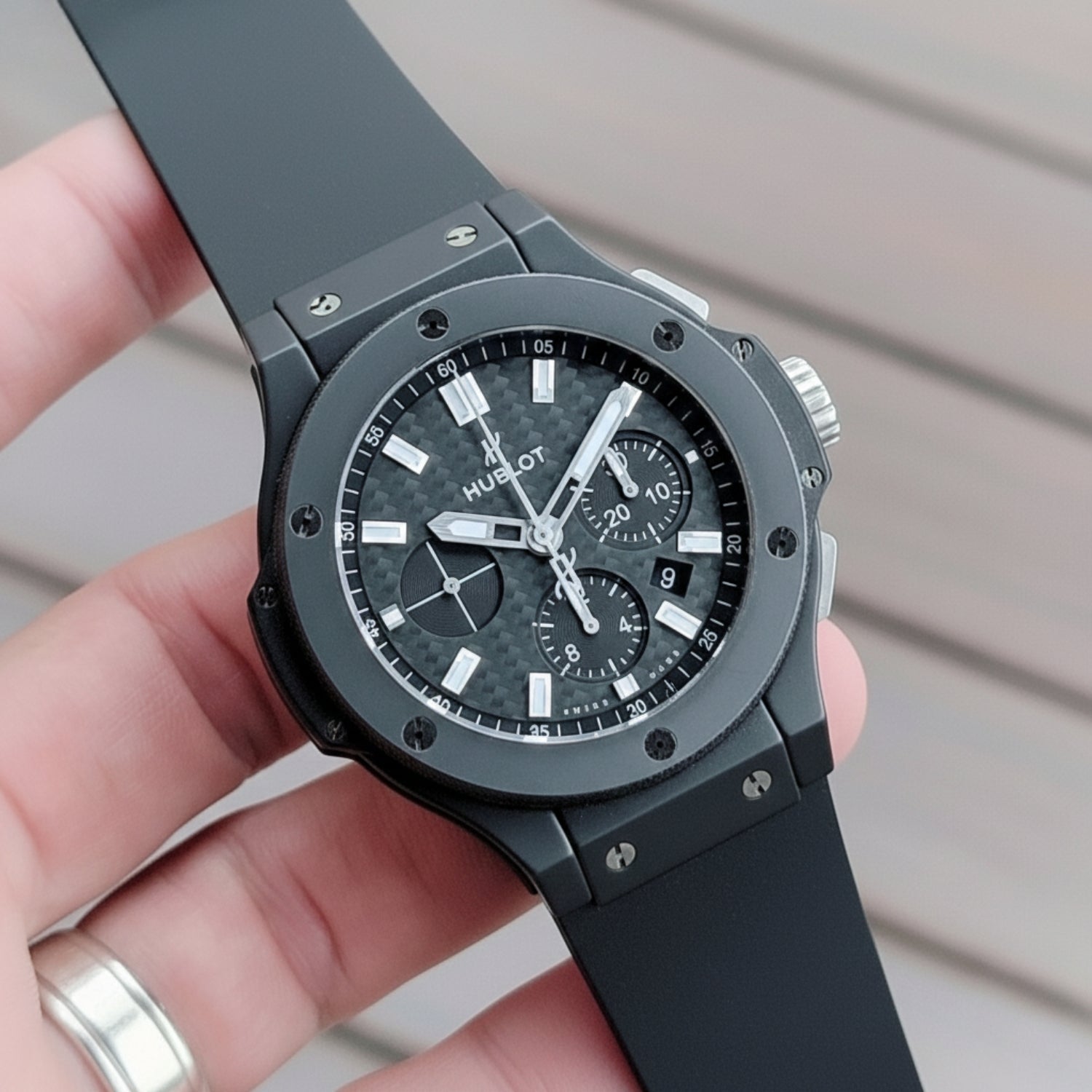 Rubber Strap - For Hublot Big Bang 44mm - Black - Helvetus