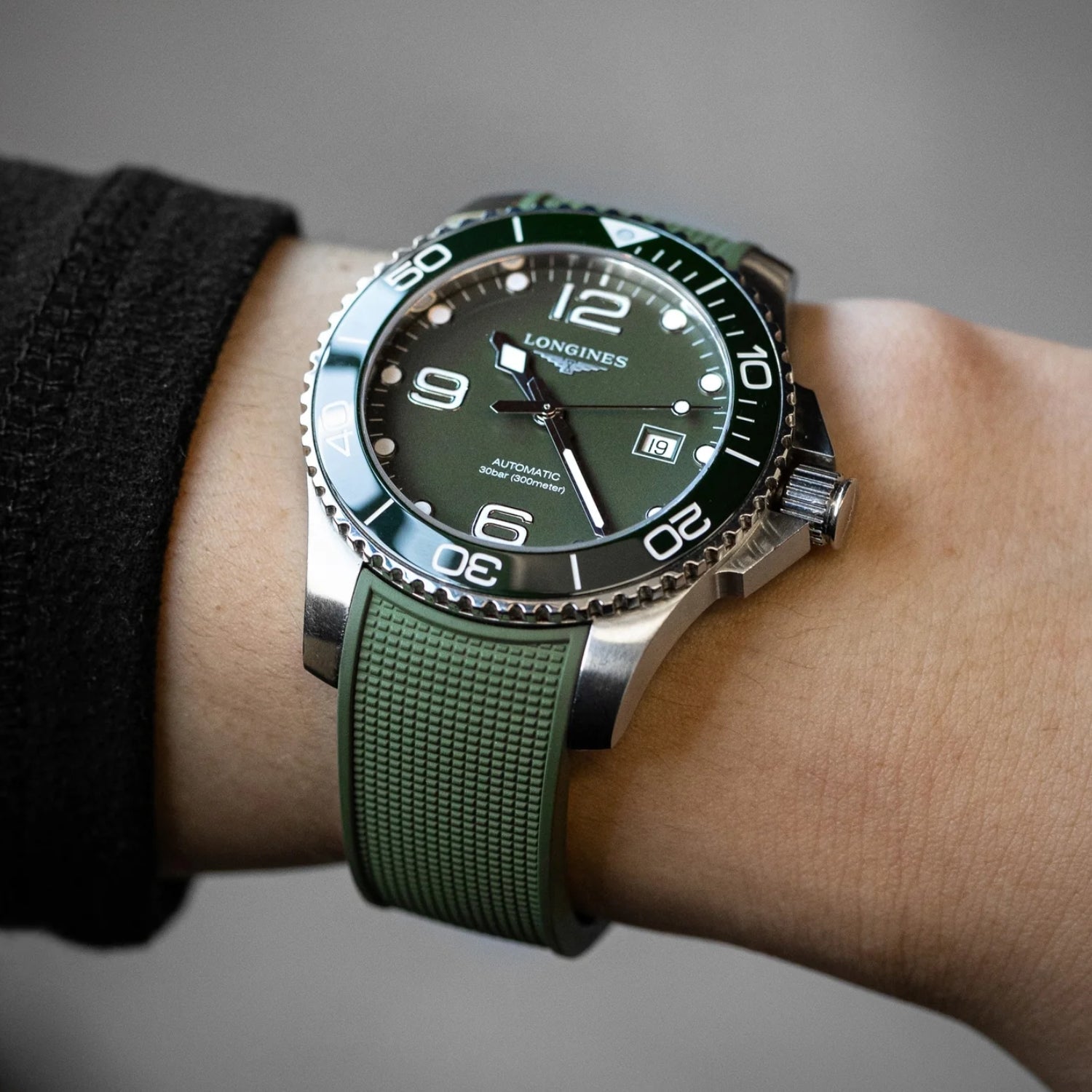 Rubber Strap - For Longines HydroConquest - Green - Helvetus