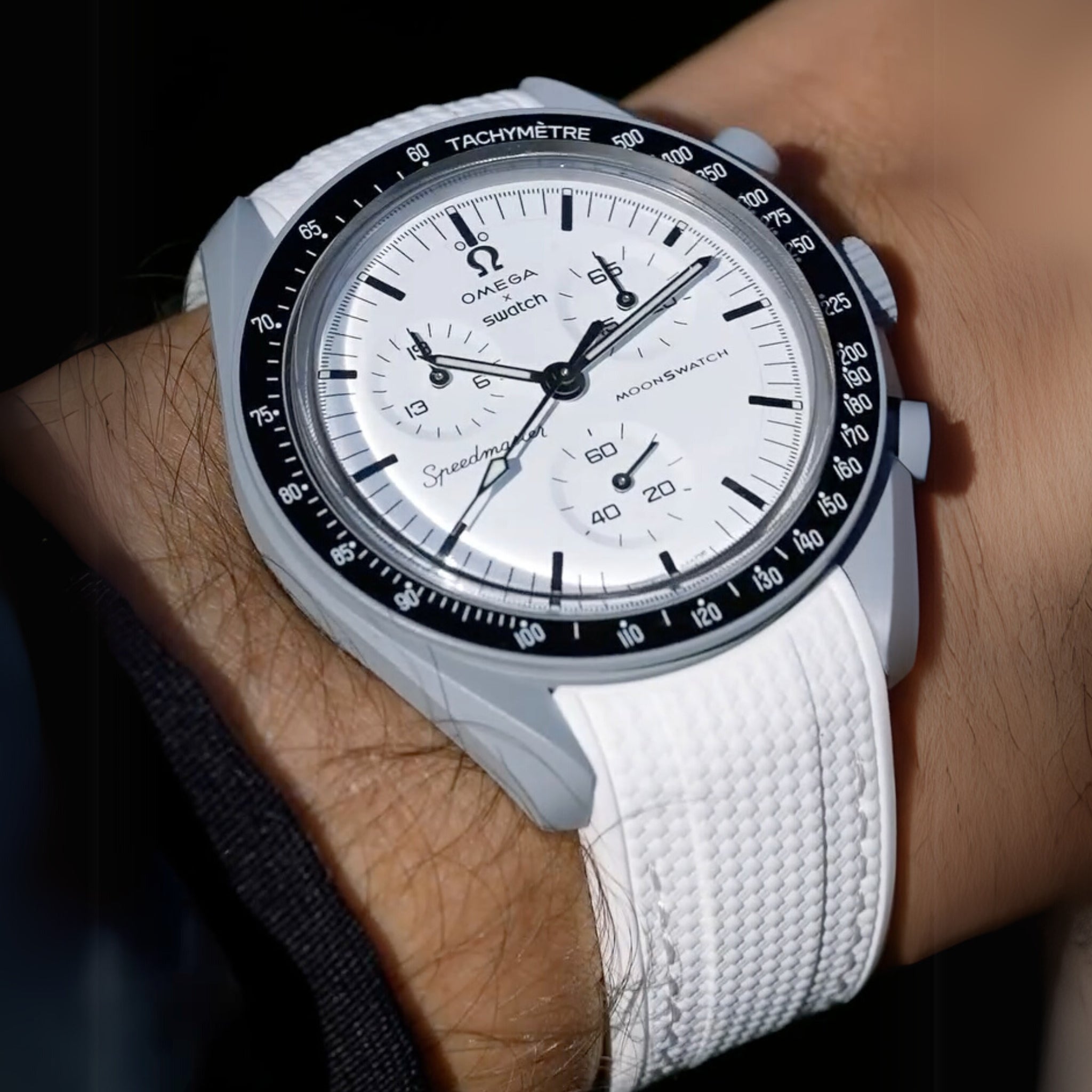 Rubber Strap - For MoonSwatch 1965 - White w/White - Helvetus