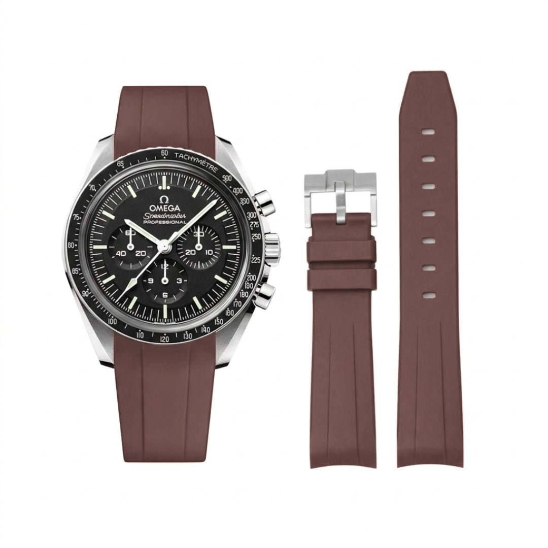 Rubber Strap - For Omega Speedmaster - Brown - Helvetus