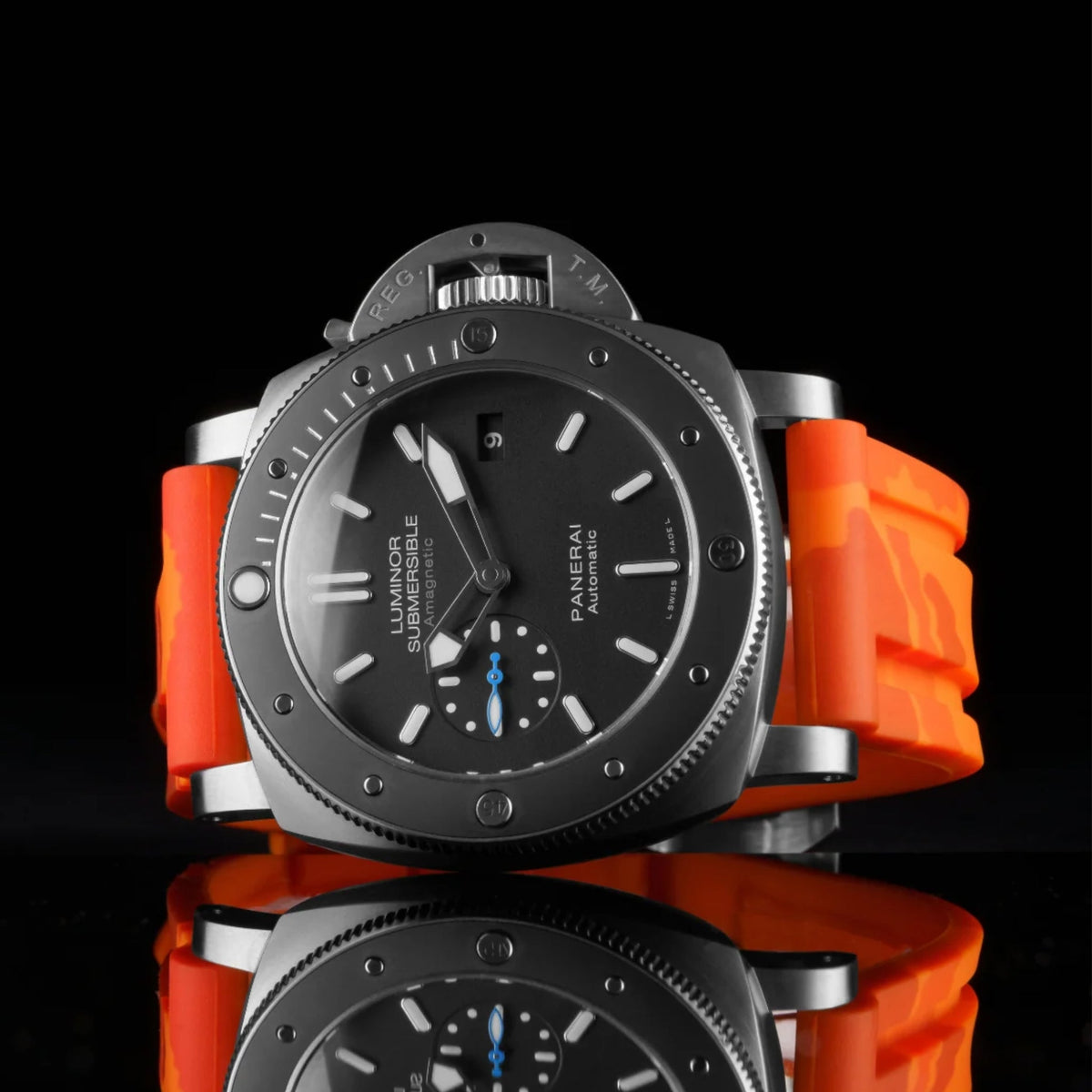 Rubber Strap - For Panerai - Fire Orange Camo - Helvetus