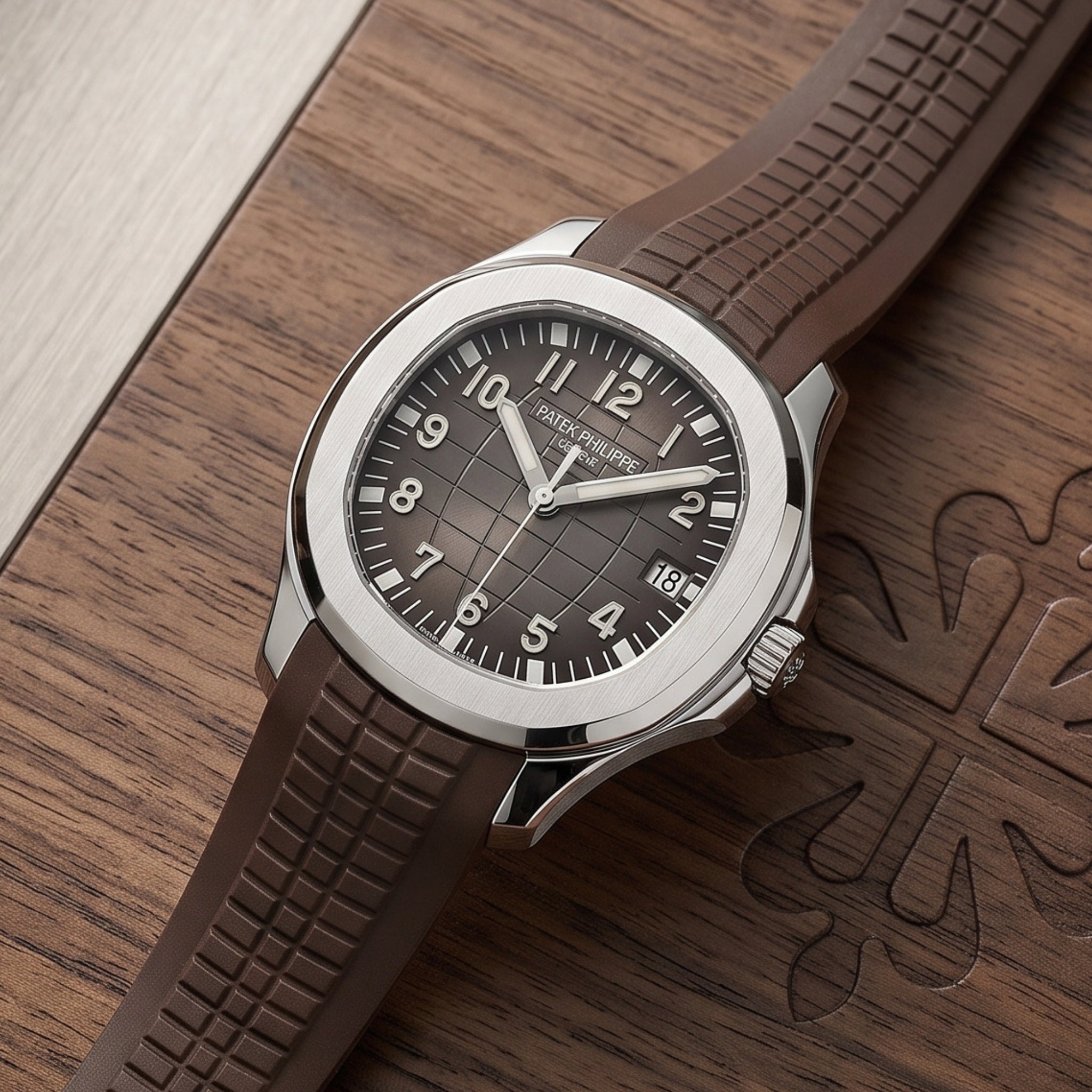 Rubber Strap - For Patek Philippe Aquanaut - Brown - Helvetus