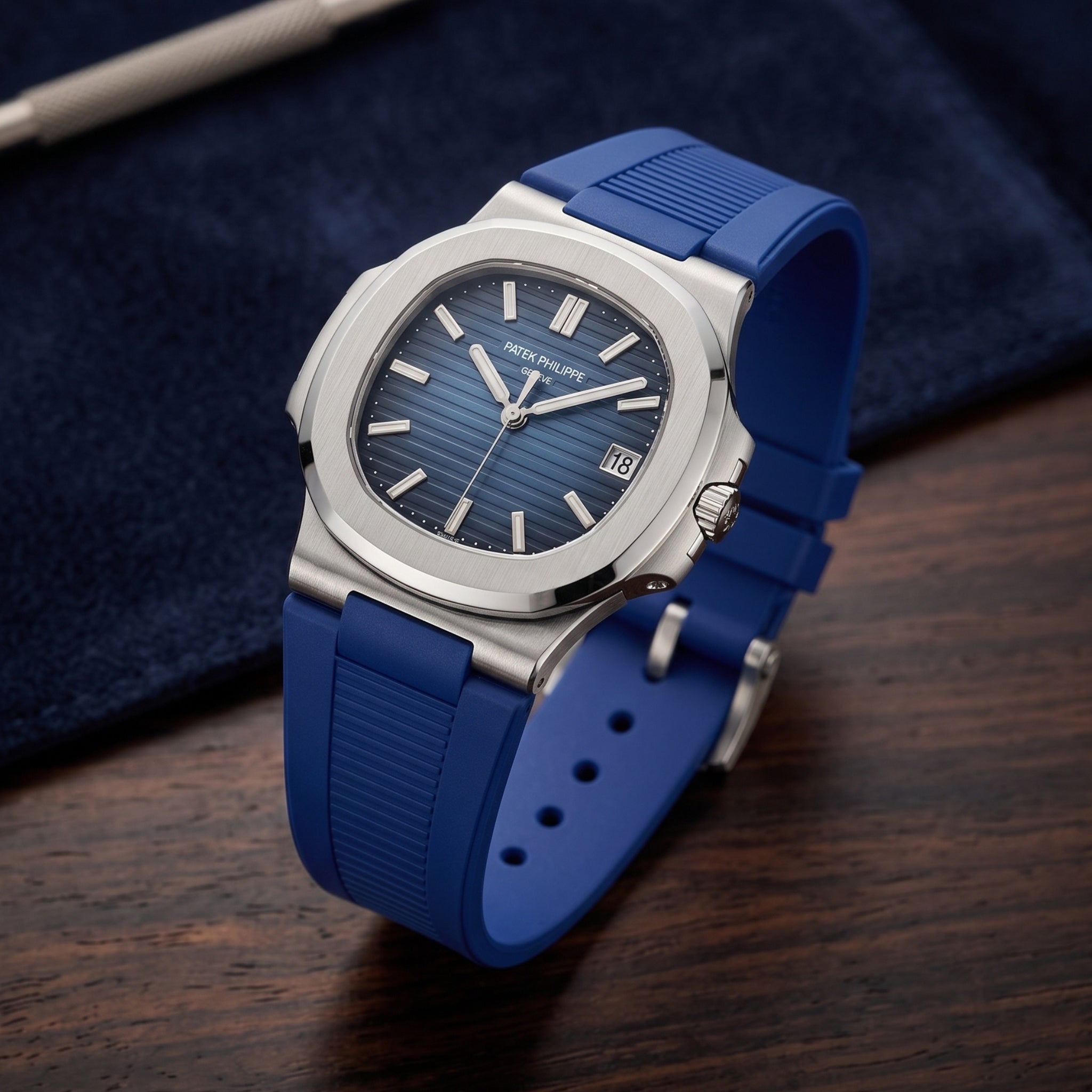 Rubber Strap - For Patek Philippe Nautilus - Blue - Helvetus