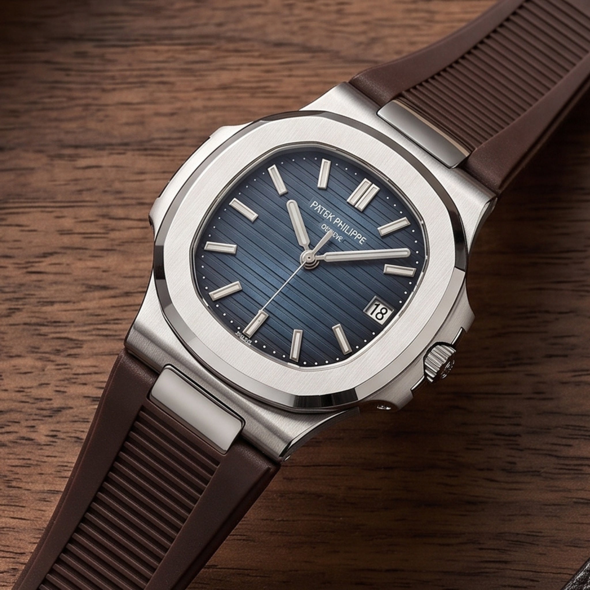 Rubber Strap - For Patek Philippe Nautilus - Brown - Helvetus