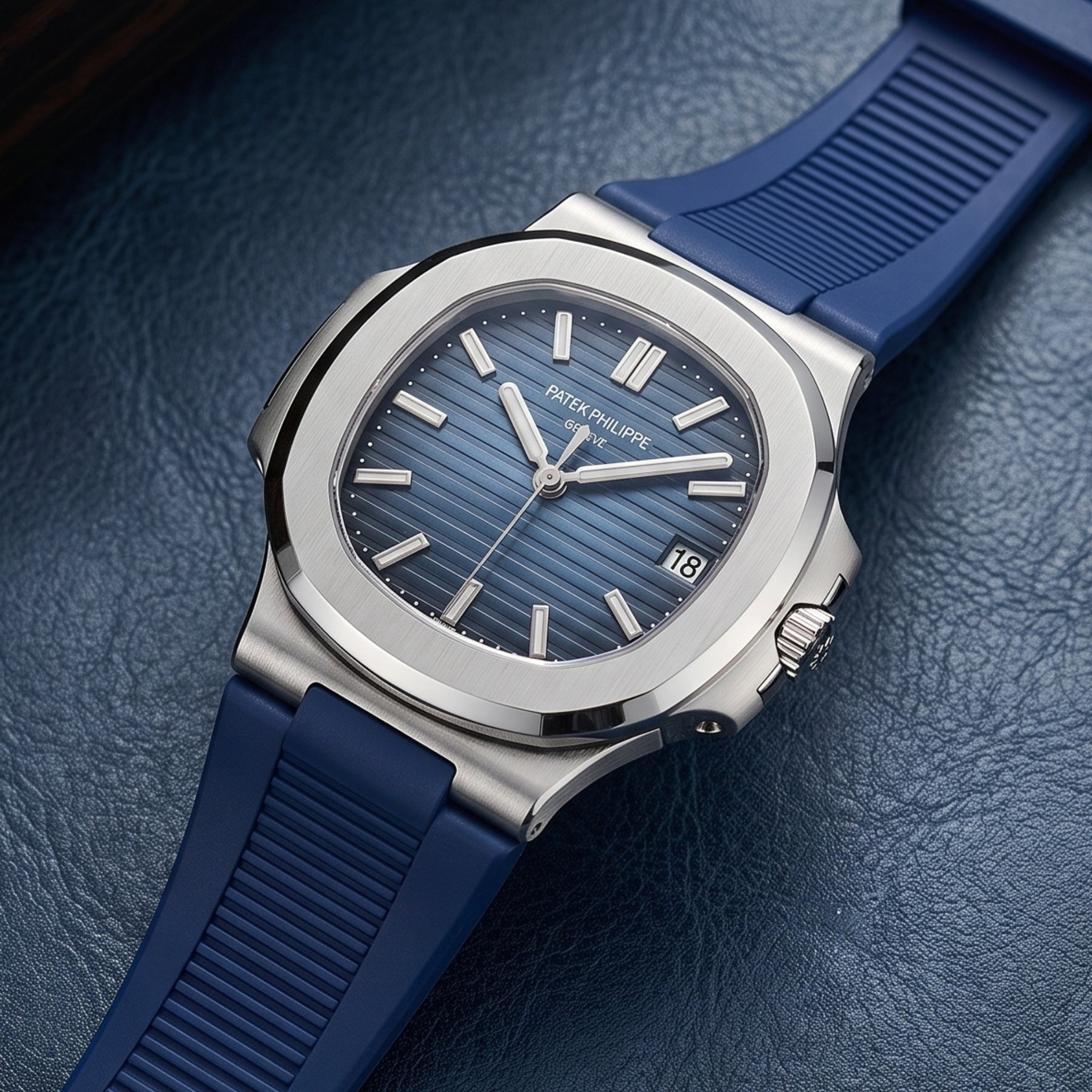 Rubber Strap - For Patek Philippe Nautilus - Dark Blue - Helvetus