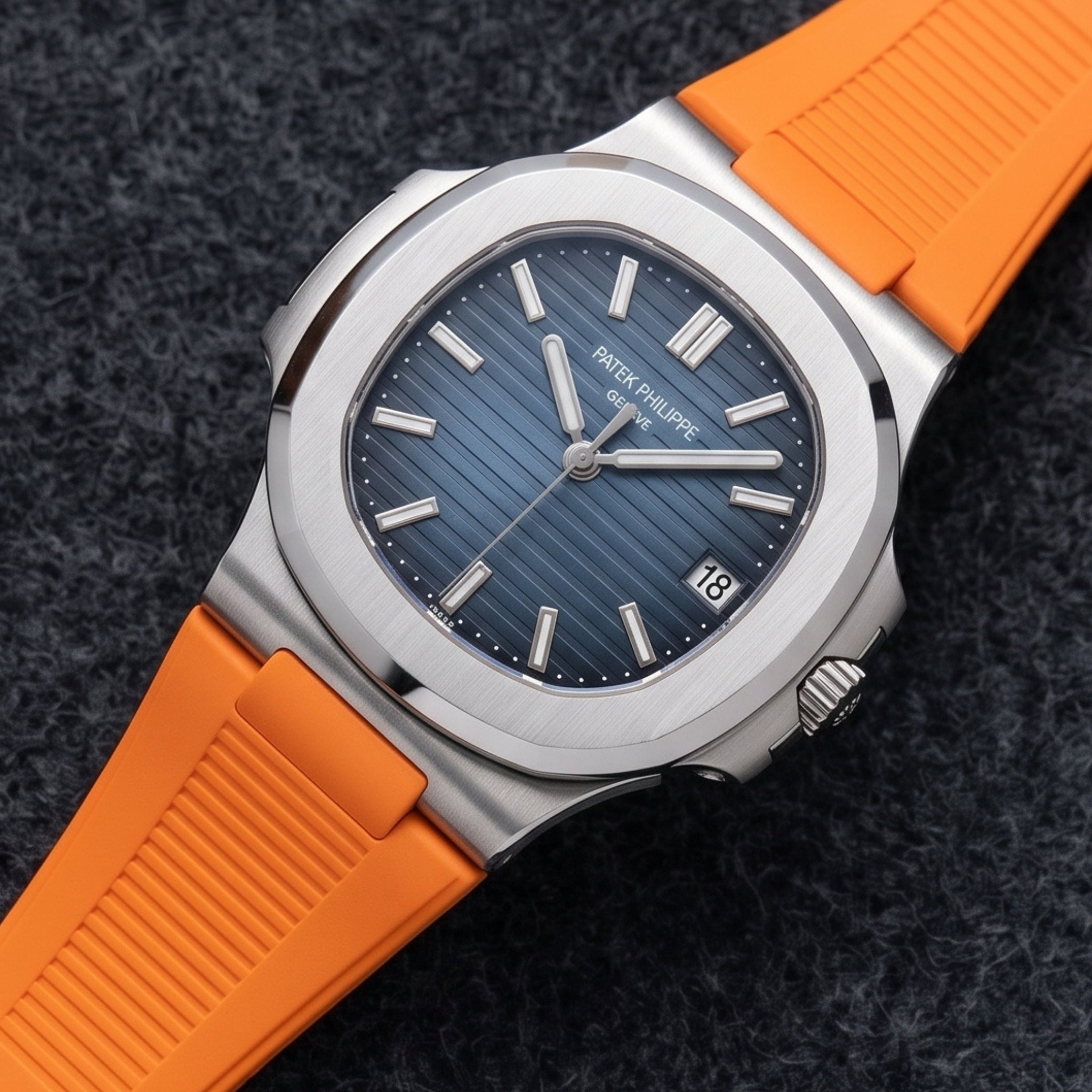 Rubber Strap - For Patek Philippe Nautilus - Orange - Helvetus