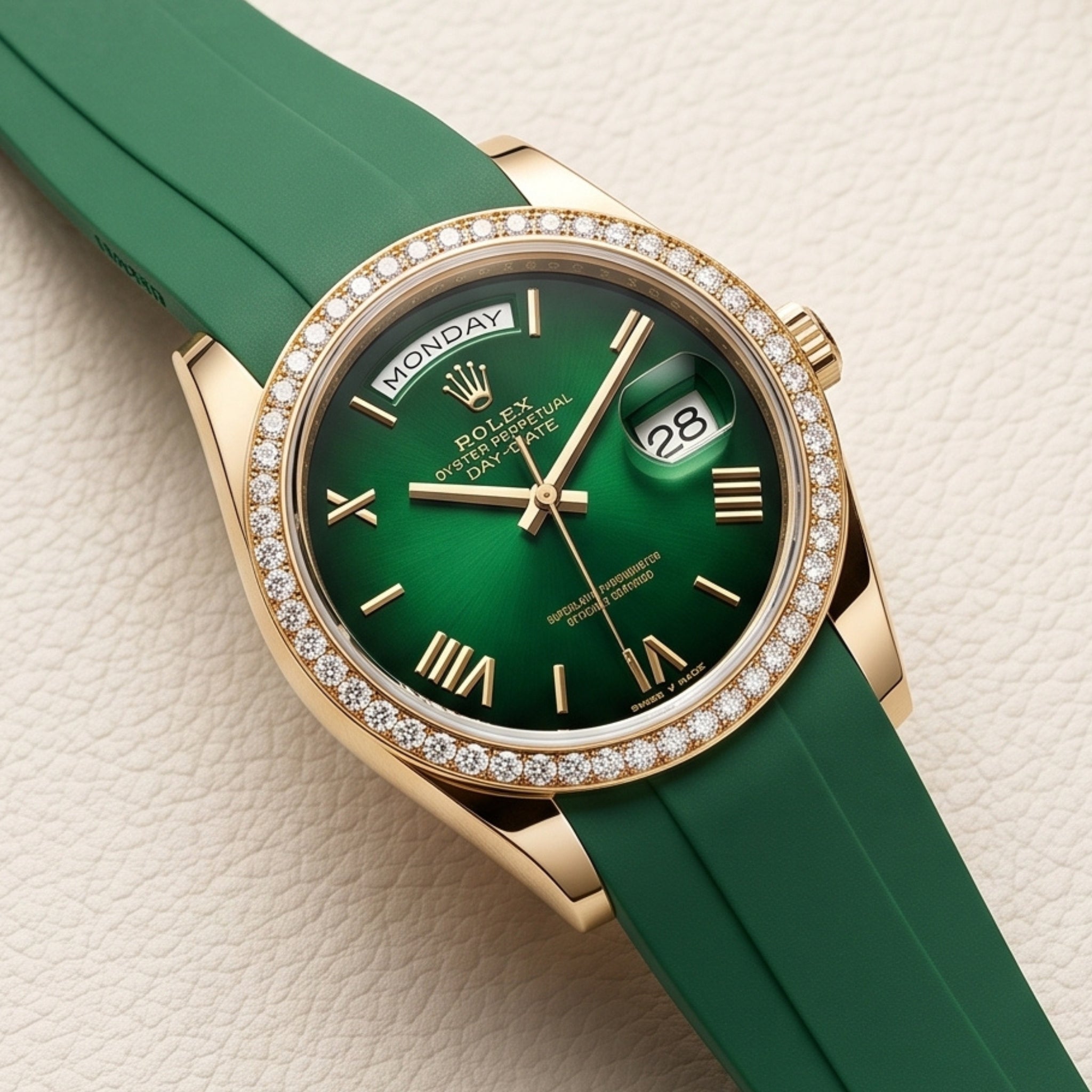 Rubber Strap - For Rolex Day-Date 40 - Green - Helvetus