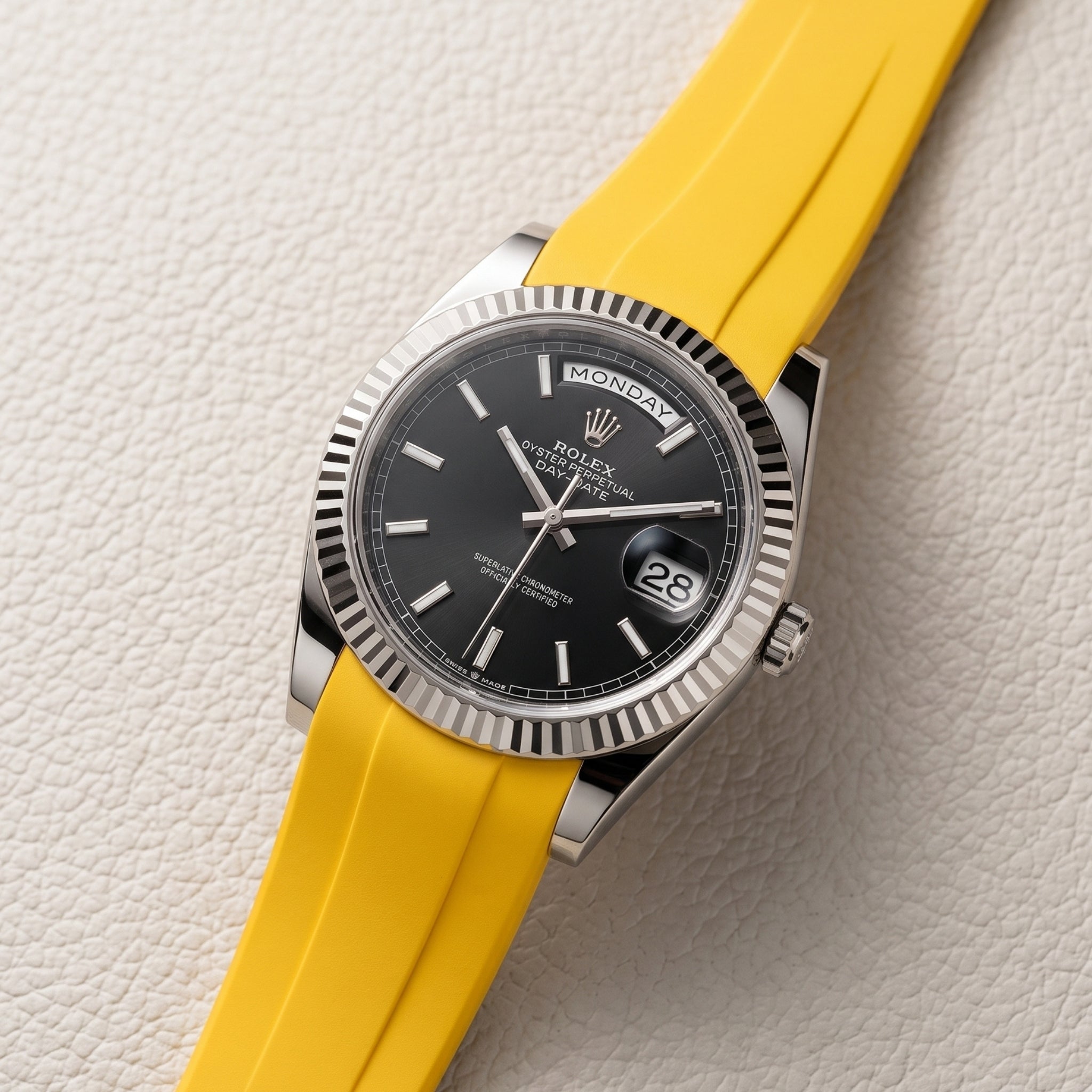 Rubber Strap - For Rolex Day-Date 40 - Yellow - Helvetus