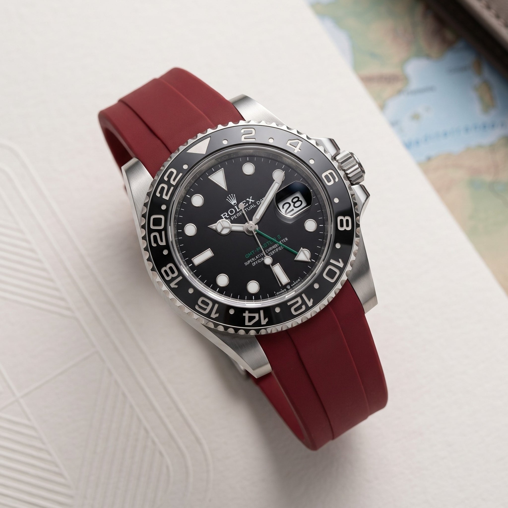 Rubber Strap - For Rolex GMT-Master II - Bordeaux - Helvetus