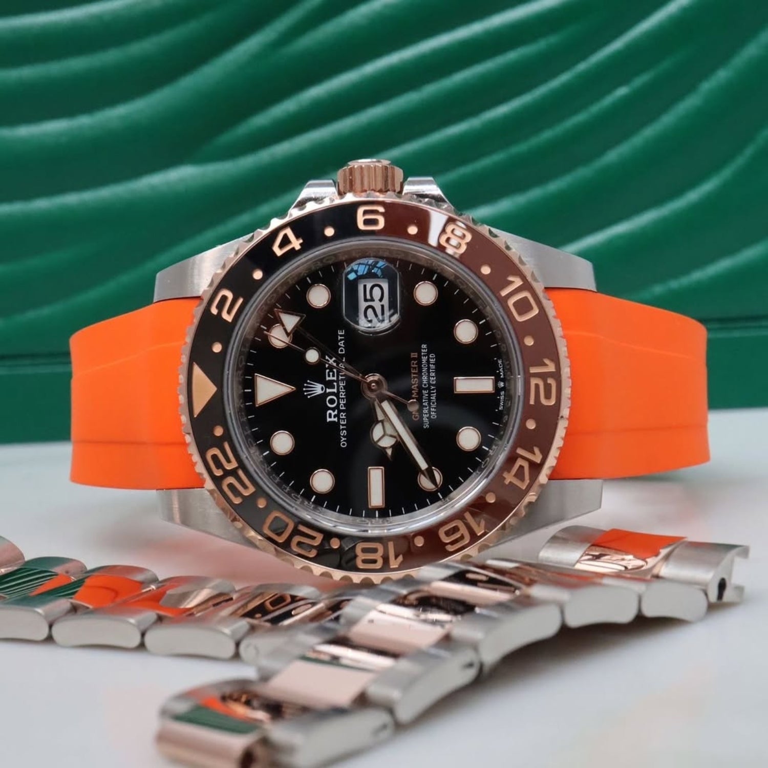 Rubber Strap - For Rolex GMT - Master II - Orange - Helvetus