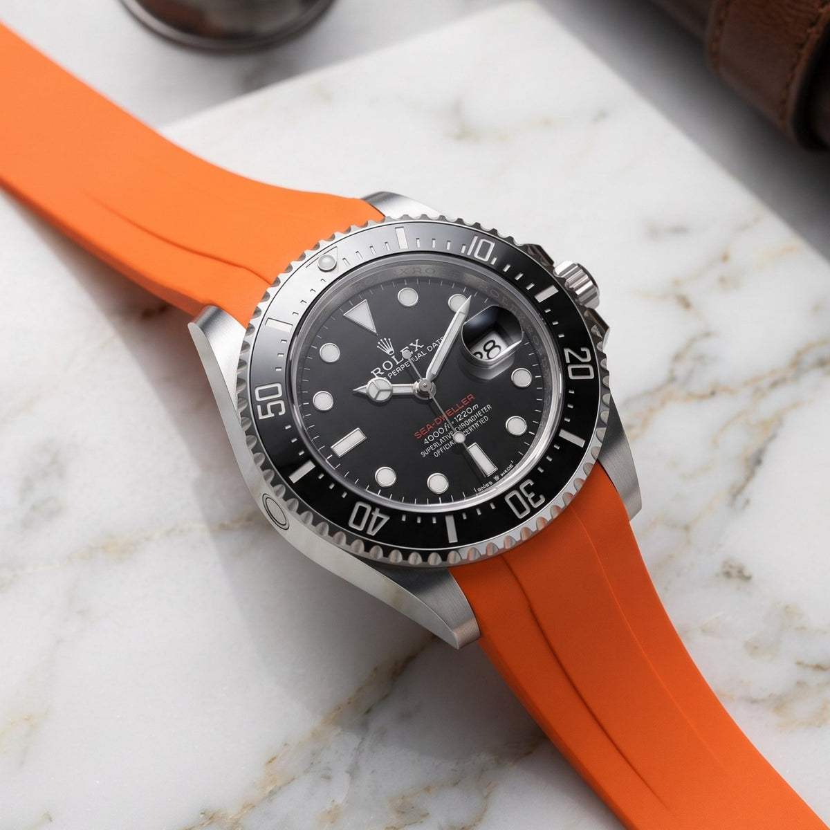 Rubber Strap - For Rolex Sea-Dweller - Orange - Helvetus