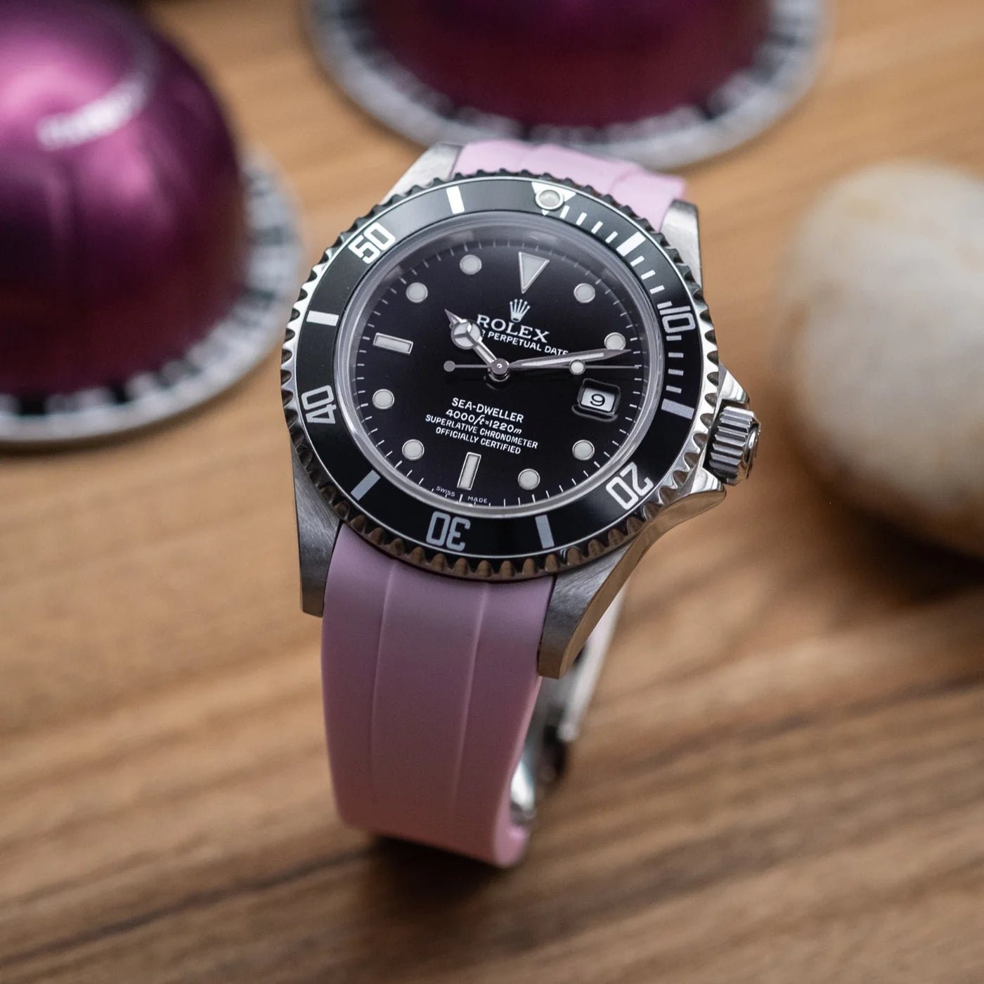 Rubber Strap - For Rolex Sea - Dweller - Pink - Helvetus