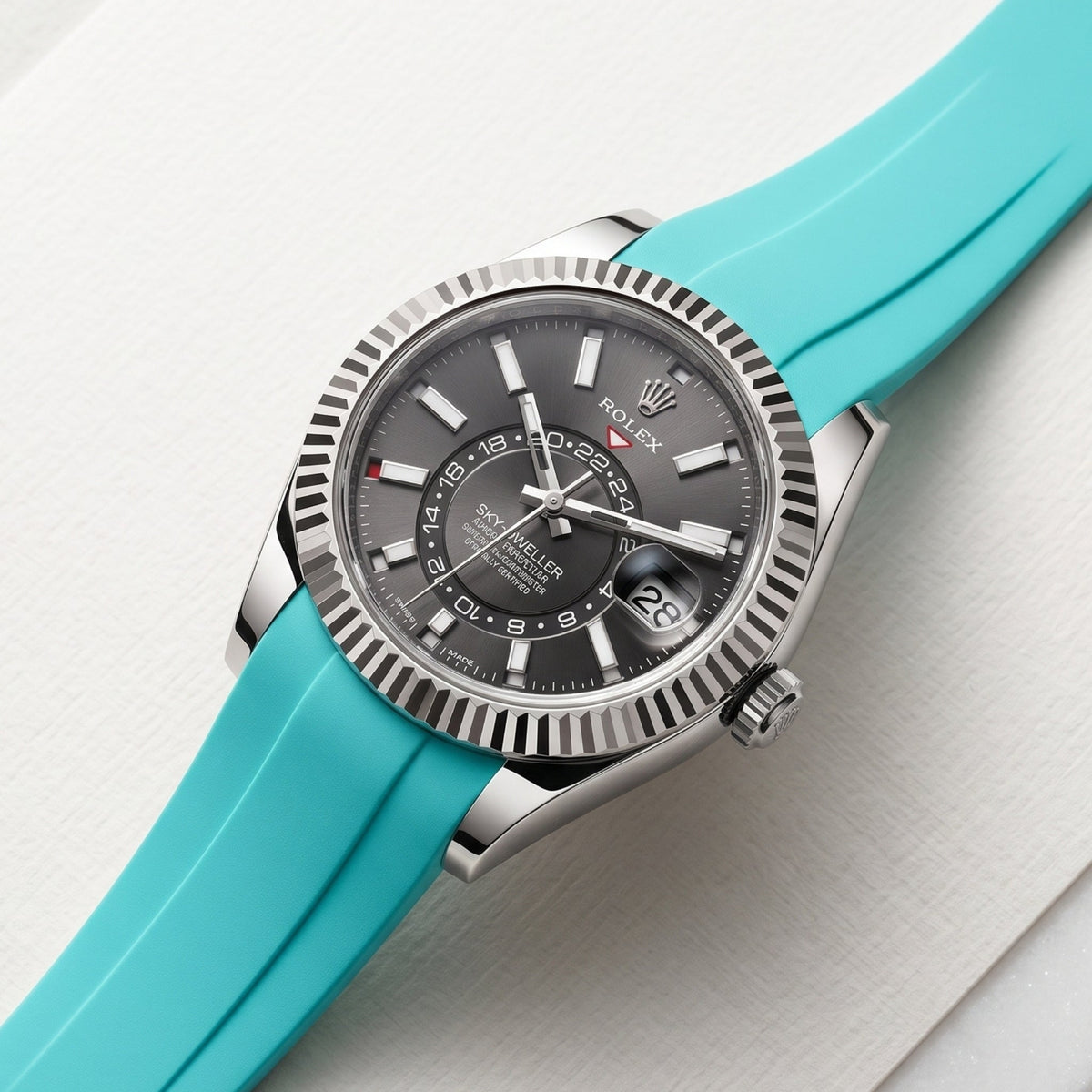 Rubber Strap - For Rolex Sky-Dweller - Turquoise - Helvetus