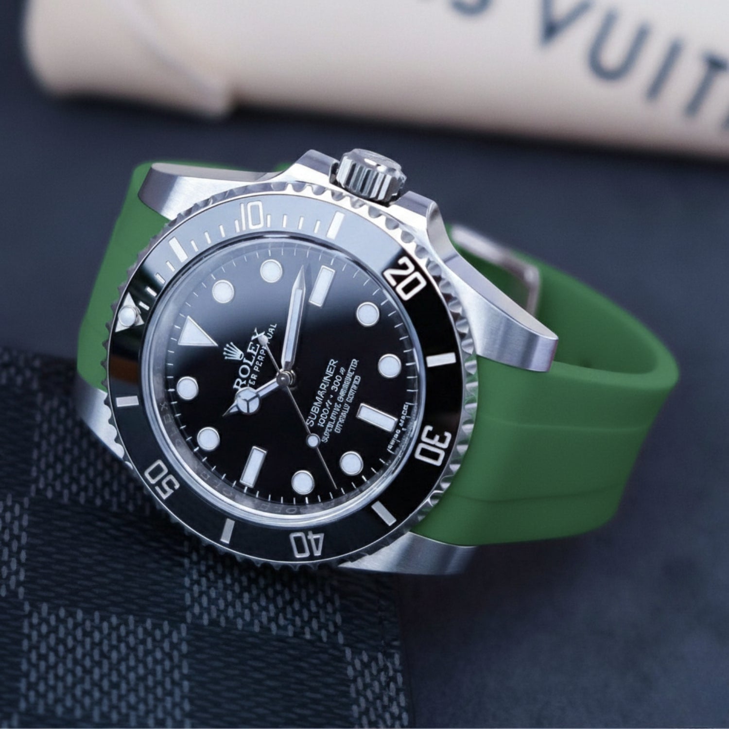 Rubber Strap - For Rolex Submariner - Green - Helvetus