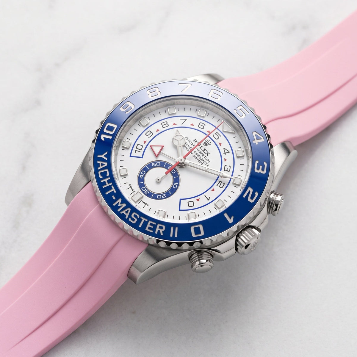 Rubber Strap - For Rolex Yacht-Master II 44mm - Pink - Helvetus