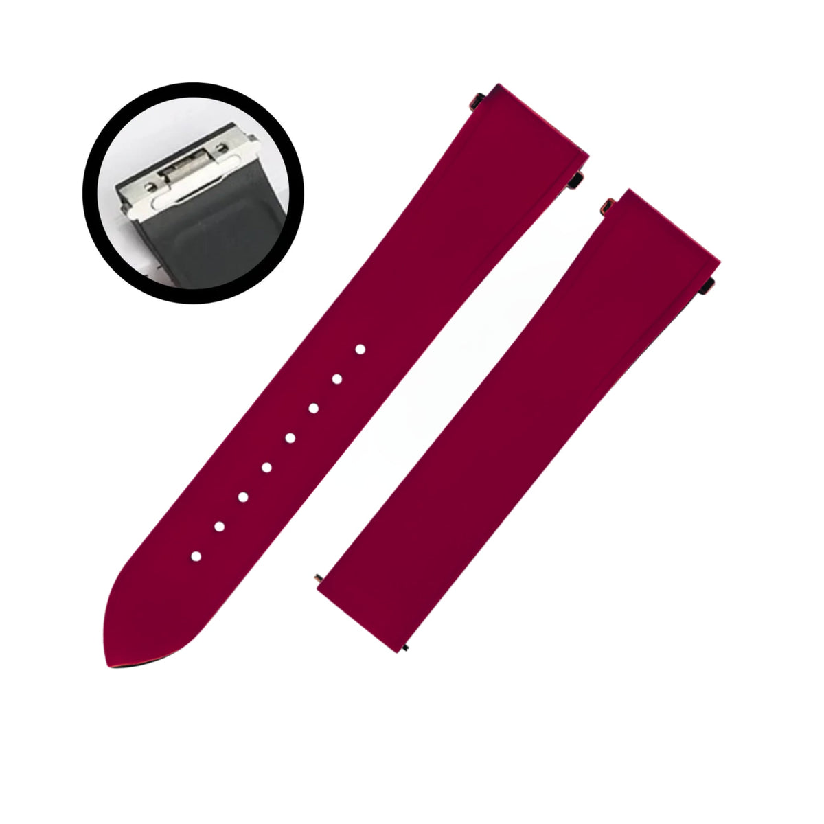 Bracelet En Corne De Bœuf - Pavés Montés Sur Caoutchouc - Modèle 2176 - Occasion En état Neuf