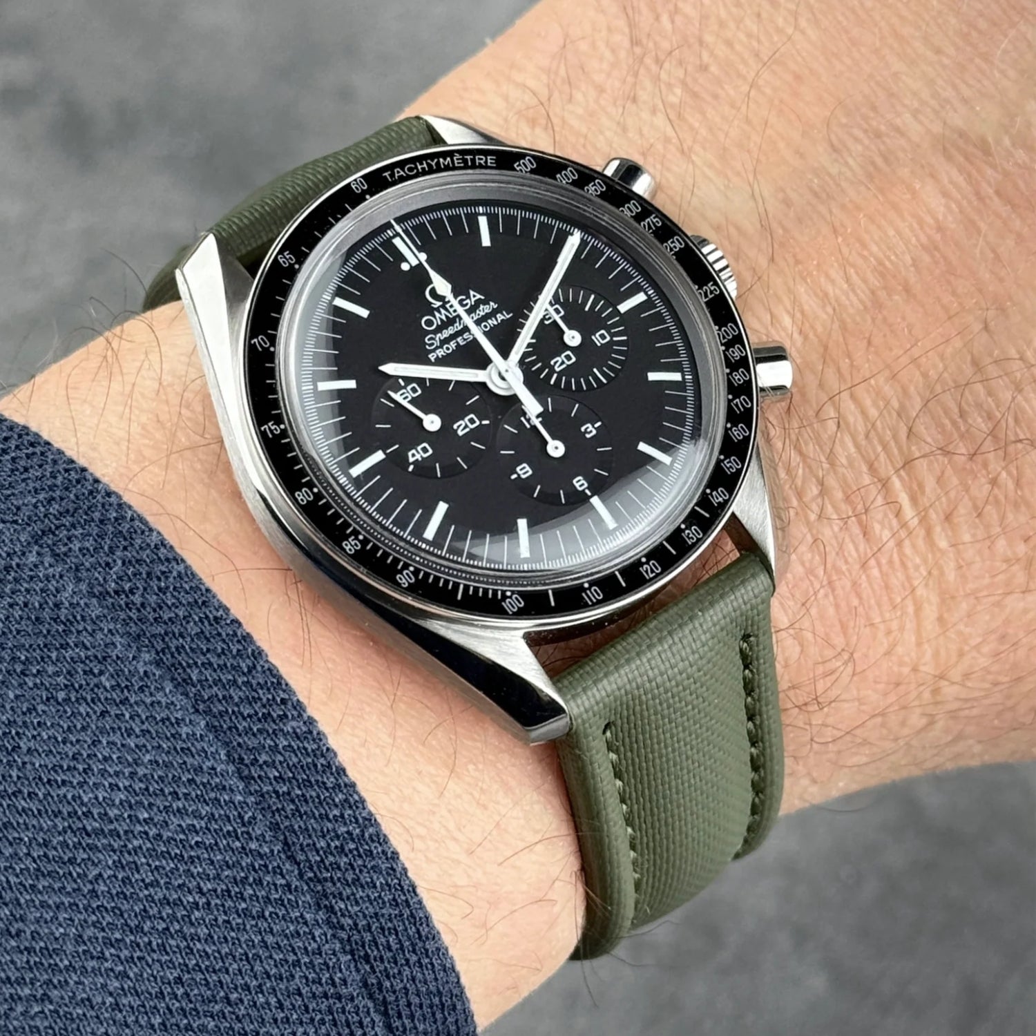 Sailcloth FKM Rubber Watch Strap – Green – MarinerTex™ by Helvetus® - Helvetus