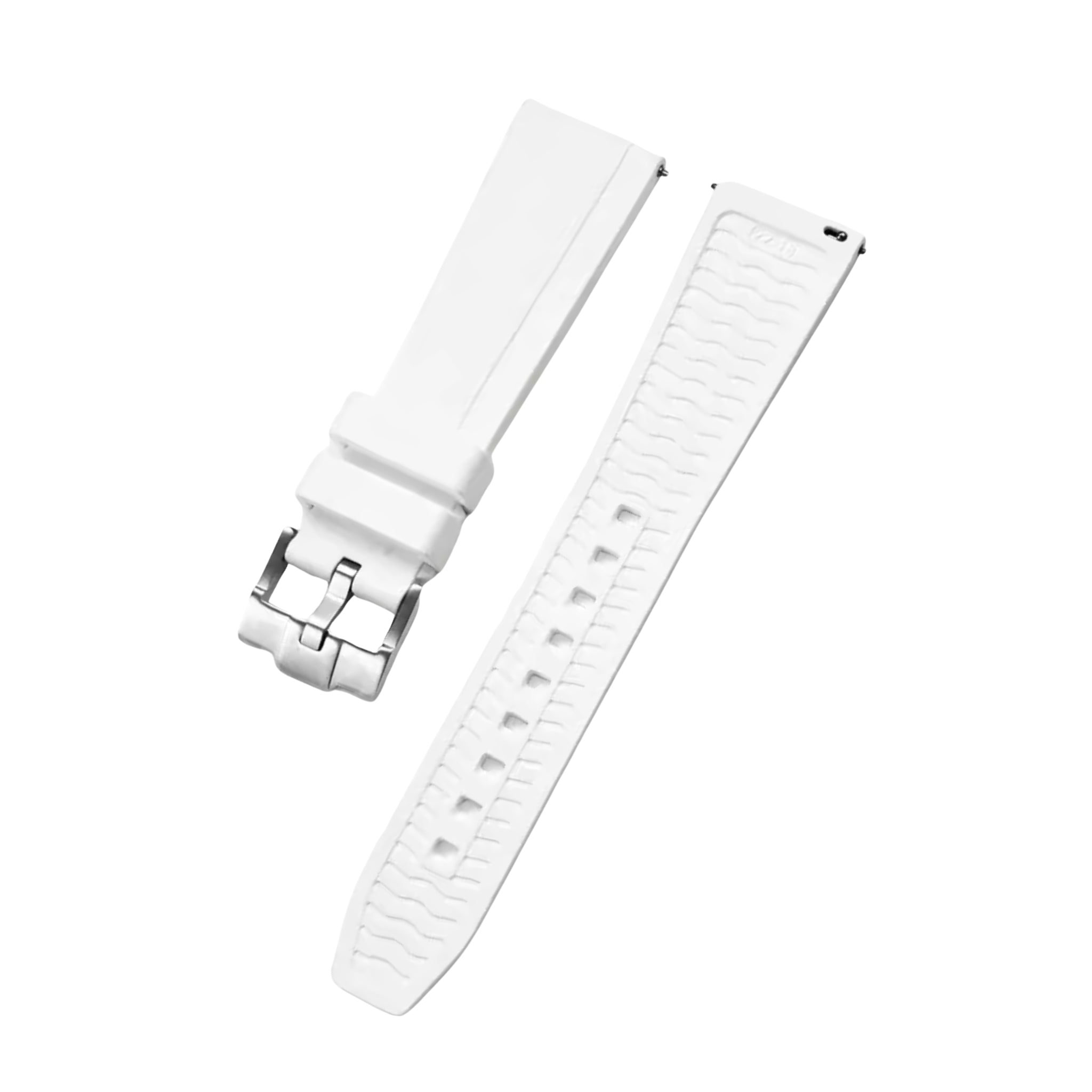 Straight FKM Rubber Strap – Universal Fit – White (20mm / 22mm / 24mm) - Helvetus