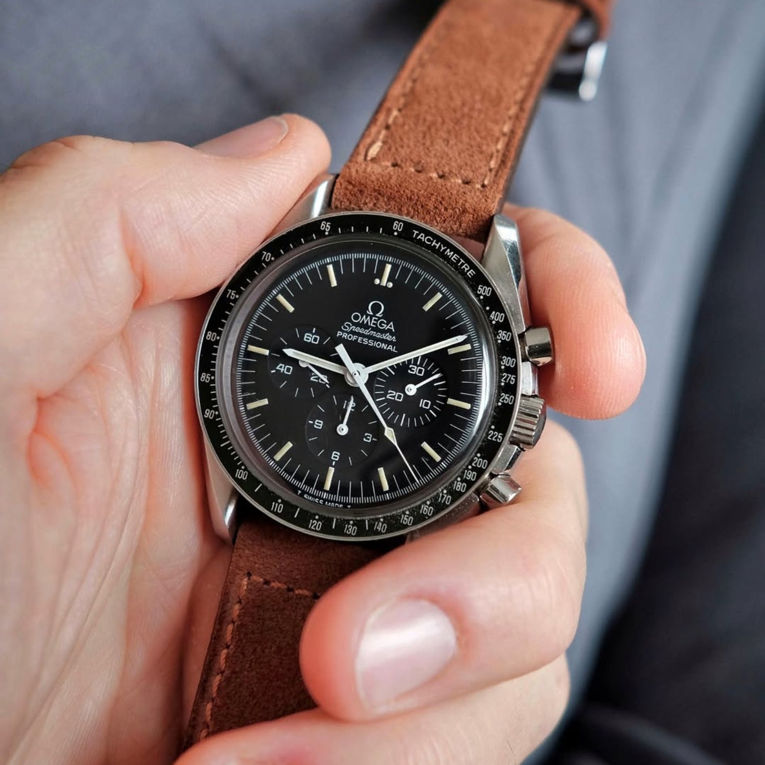 Bracelet en cuir suédé – Marron – Helvetus®