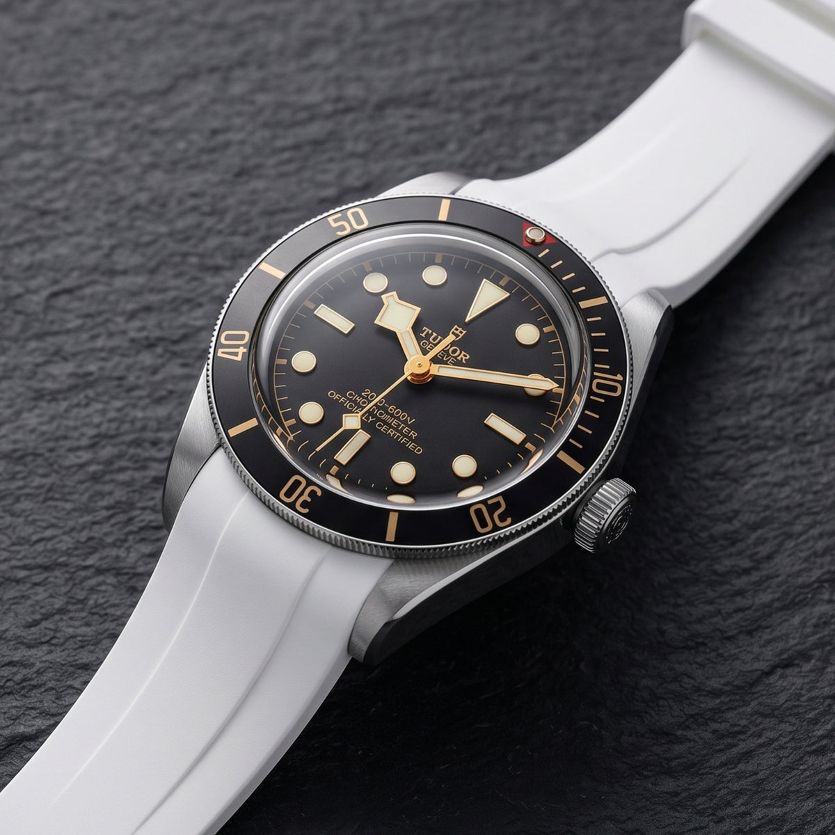 Bracelet en caoutchouc – Pour tous les modèles Tudor Black Bay – Blanc
